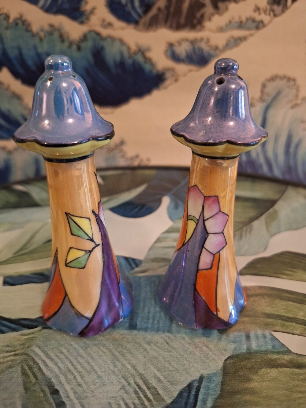 Retro Lusterware 1970s Salt & Pepper Shaker Set